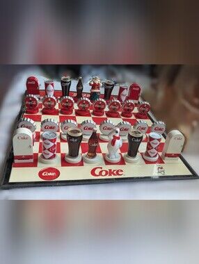 Coca Cola Themed Chess board Game Set - Red & White